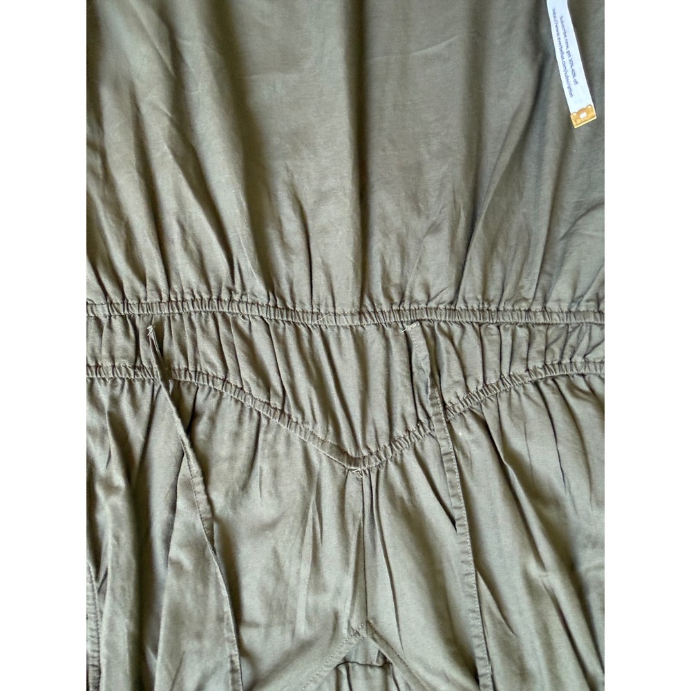 Time and Tru Womens Olive Green Smocked Waist Midi Dress L 12-14 NWT - Picture 7 of 8